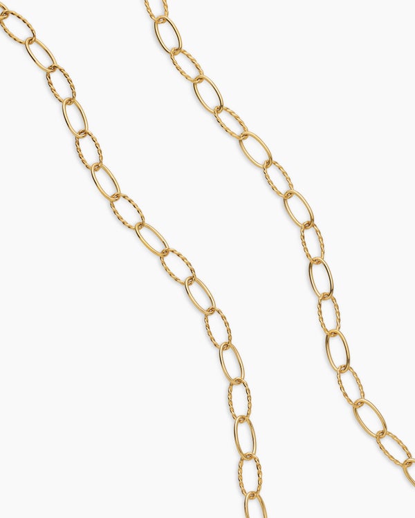 Elongated Oval Link Necklace in 18K Yellow Gold, 6mm