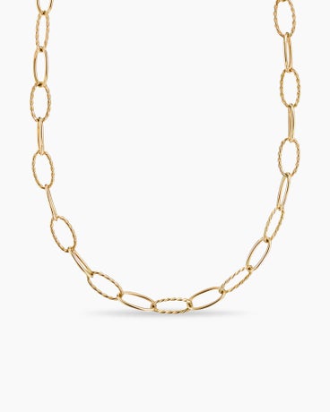 Elongated Oval Link Necklace in 18K Yellow Gold, 6mm