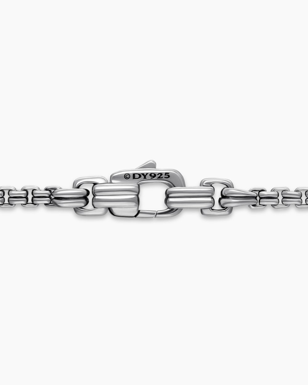Mens Double Box Chain Necklace in Sterling Silver, 2.6mm