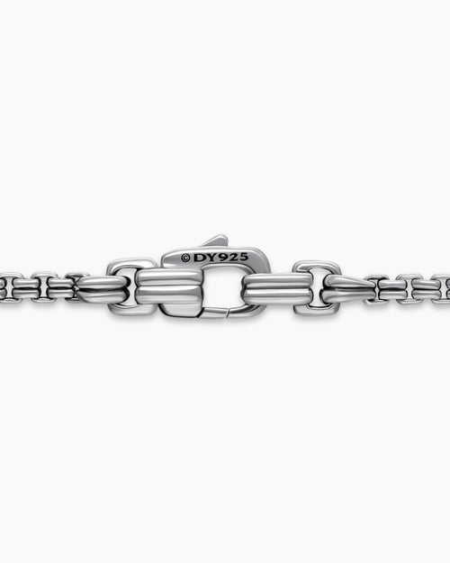 Mens Double Box Chain Necklace in Sterling Silver, 2.6mm