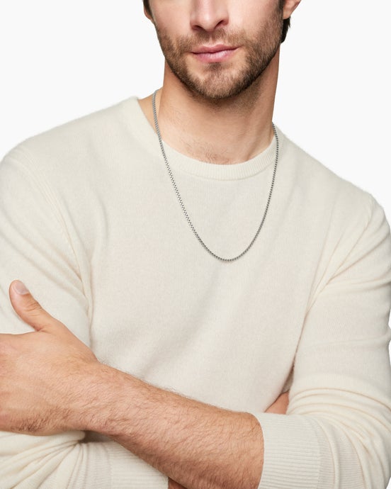 Double Box Chain Necklace in Sterling Silver, 2.6mm