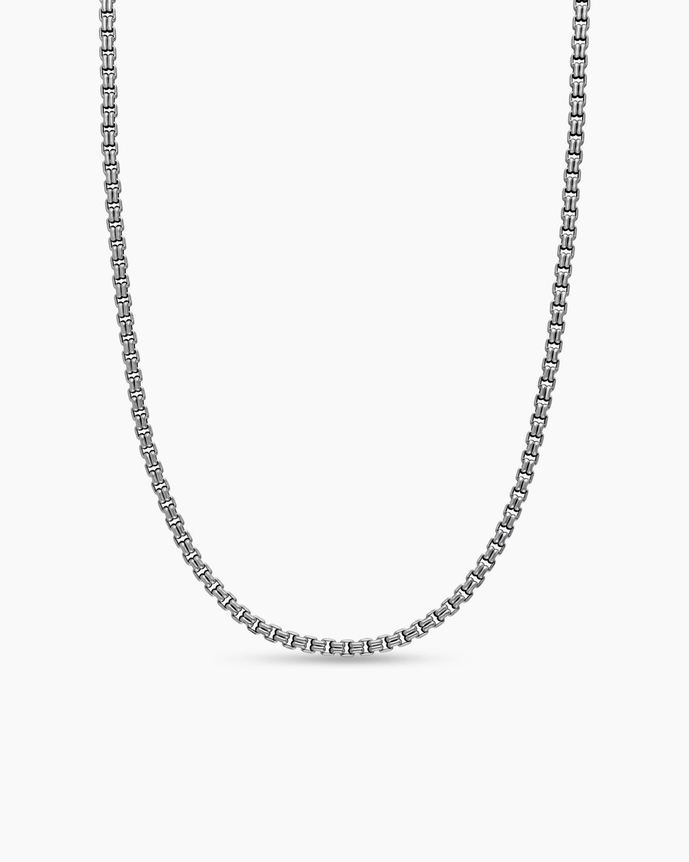 Mens Double Box Chain Necklace in Sterling Silver, 2.6mm