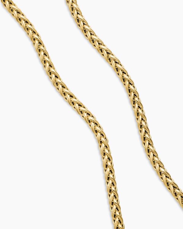 Wheat Chain Necklace in 18K Yellow Gold, 4mm