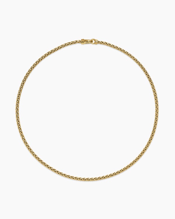 Wheat Chain Necklace in 18K Yellow Gold, 4mm
