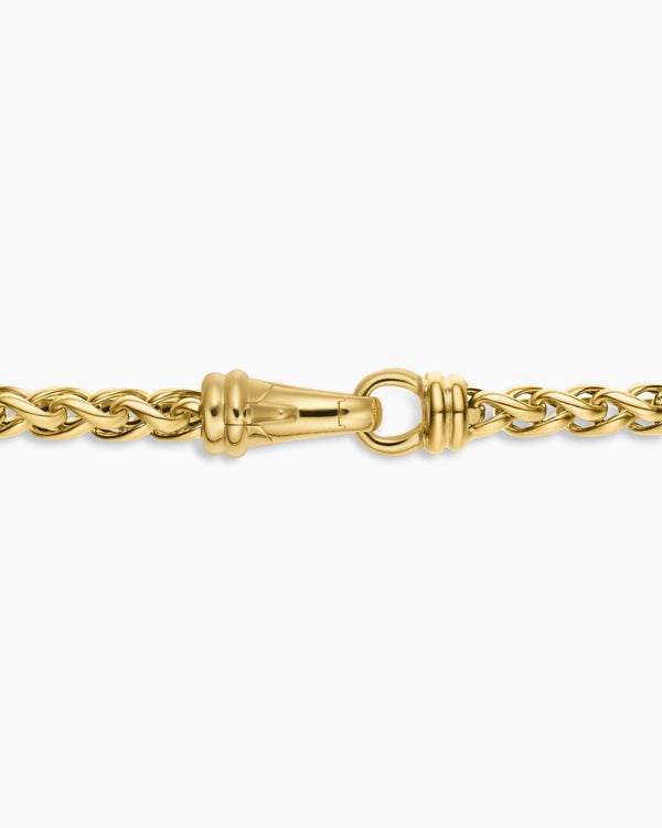 Wheat Chain Necklace in 18K Yellow Gold, 4mm