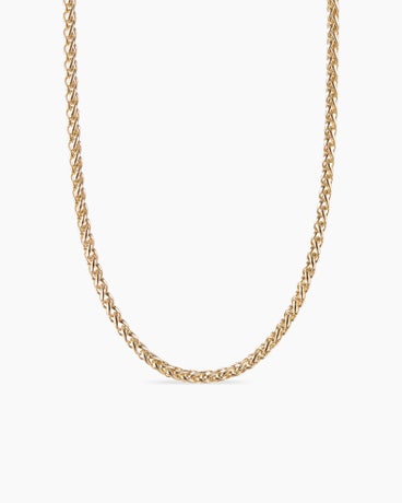 Wheat Chain Necklace in 18K Yellow Gold, 4mm