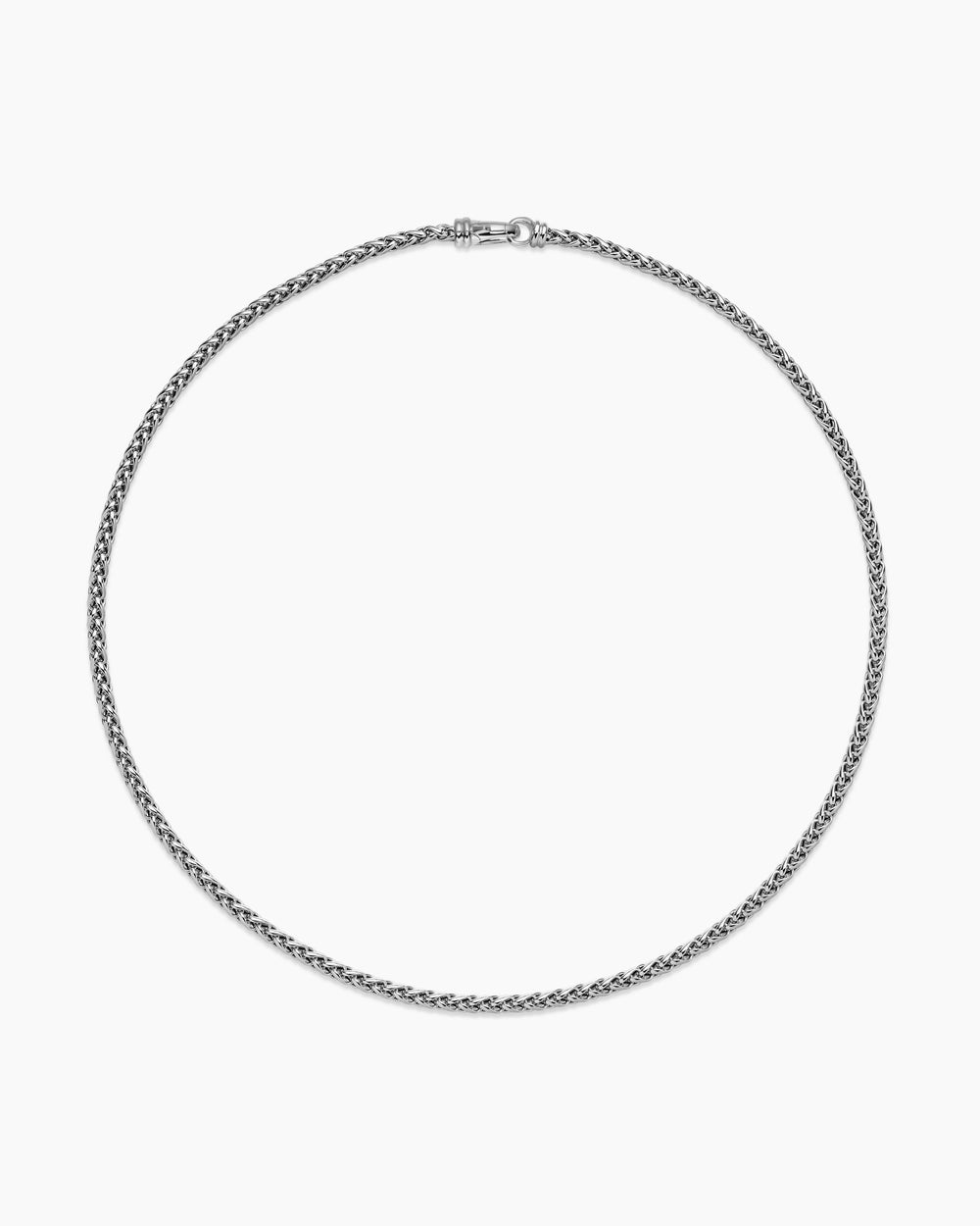 Mens Wheat Chain Necklace in Sterling Silver, 4mm