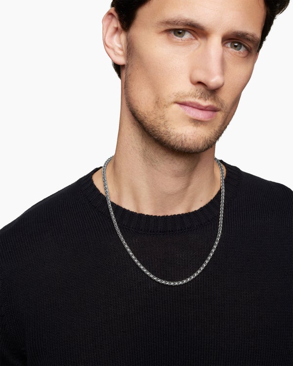 Collier à chaîne blé en argent sterling, 4 mm