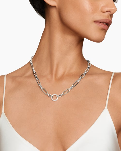 Womens Lexington Chain Necklace in Sterling Silver, 7mm