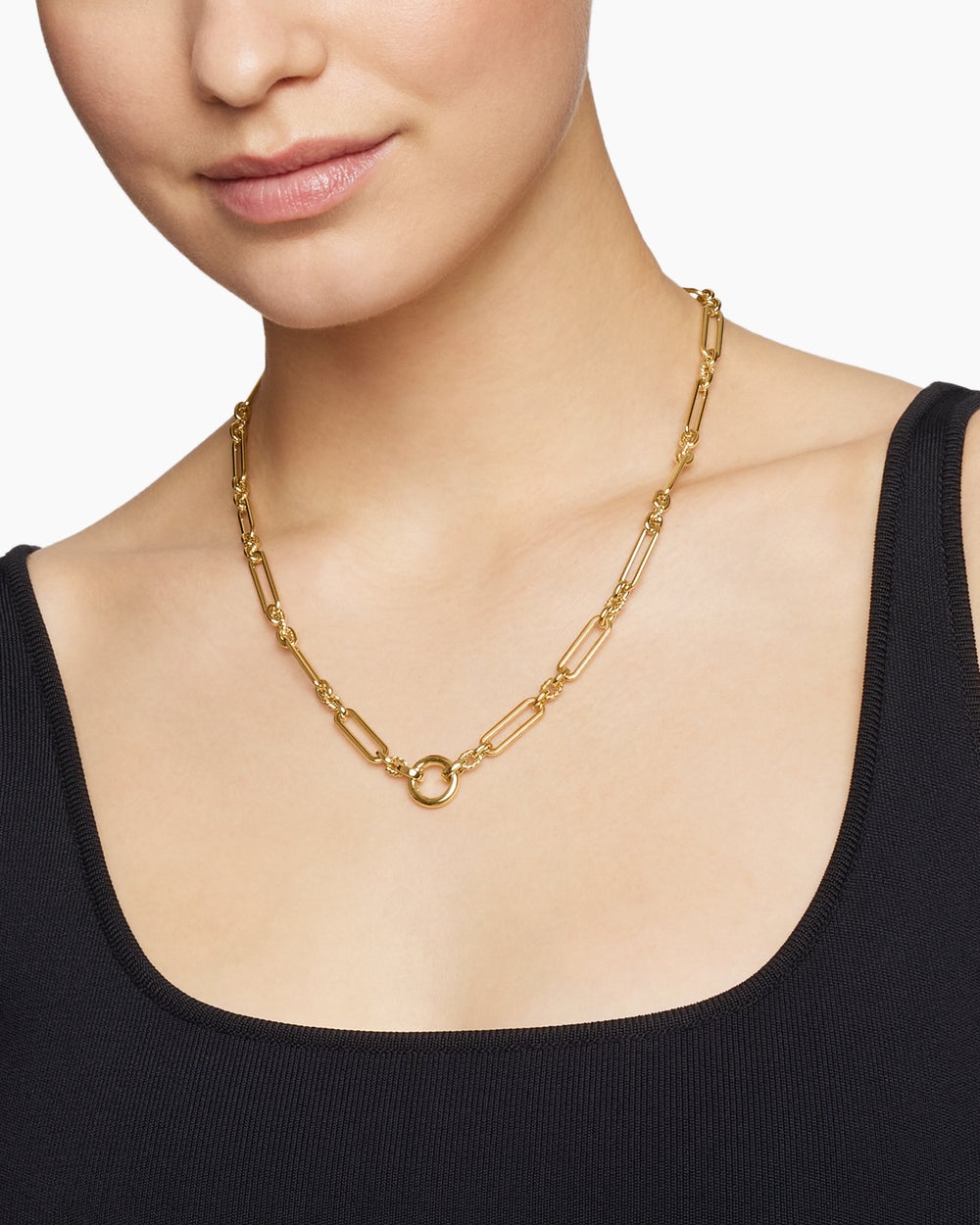 Womens Lexington Chain Necklace in 18ct Yellow Gold, 6.5mm