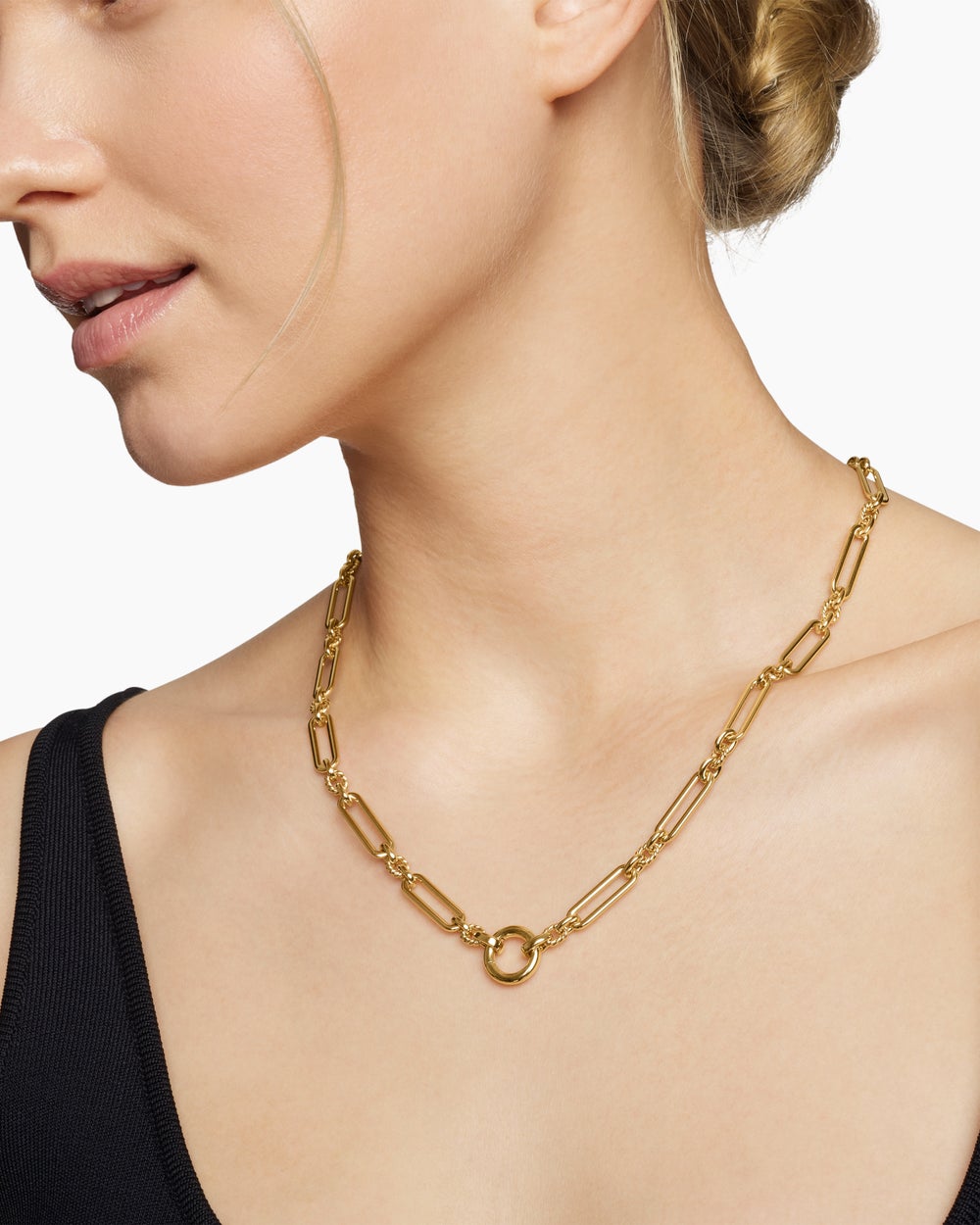 Womens Lexington Chain Necklace in 18ct Yellow Gold, 6.5mm