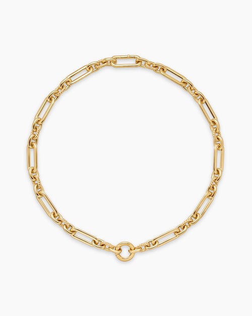 Womens Lexington Chain Necklace in 18K Yellow Gold, 9.8mm