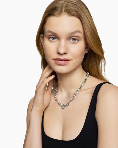 Womens Lexington Chain Necklace in Sterling Silver, 9.8mm