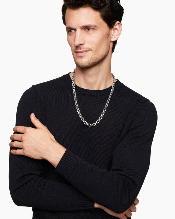 Streamline Link Necklace in Sterling Silver, 9.5mm