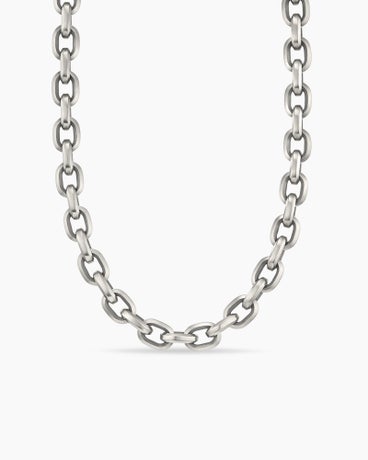 Deco Chain Link Necklace in Sterling Silver, 9.5mm