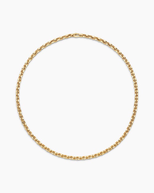 Mens Faceted Chain Necklace in 18K Yellow Gold, 7mm