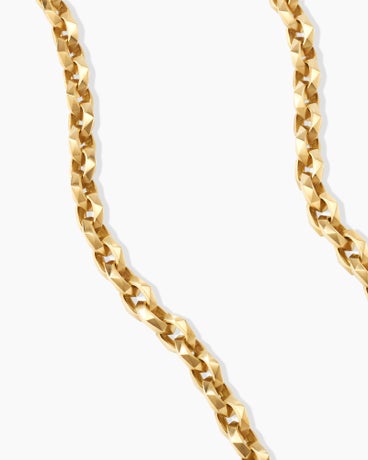 Torqued Faceted Chain Link Necklace in 18K Yellow Gold, 7mm