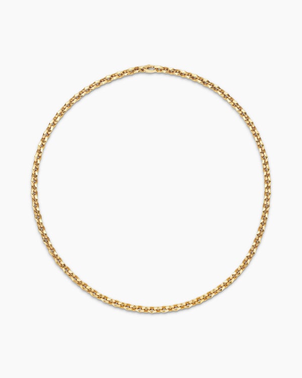 Faceted Chain Necklace in 18K Yellow Gold, 7mm