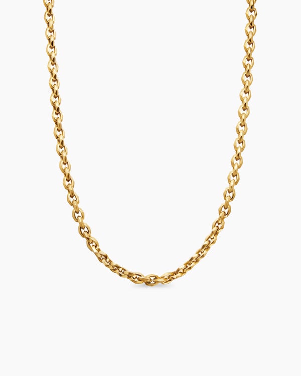 Faceted Chain Necklace in 18K Yellow Gold, 7mm