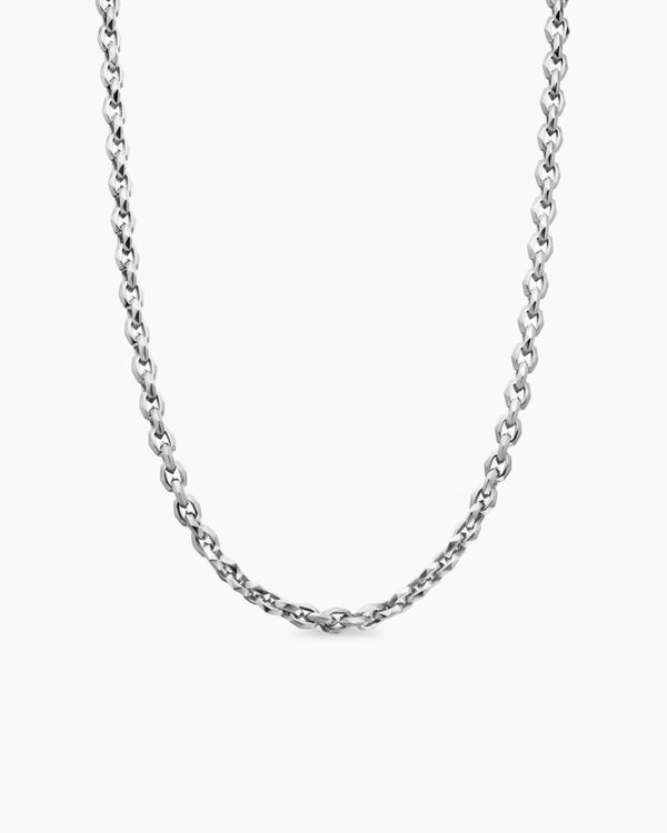 Faceted Chain Necklace in Sterling Silver, 7mm