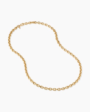 Deco Chain Link Necklace in 18K Yellow Gold, 6.5mm