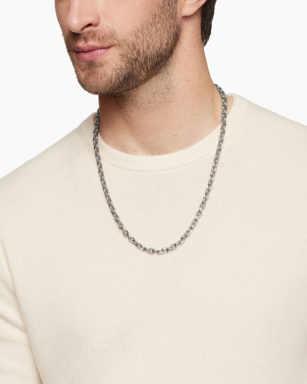 Mens Streamline® Link Necklace in Sterling Silver, 6.5mm