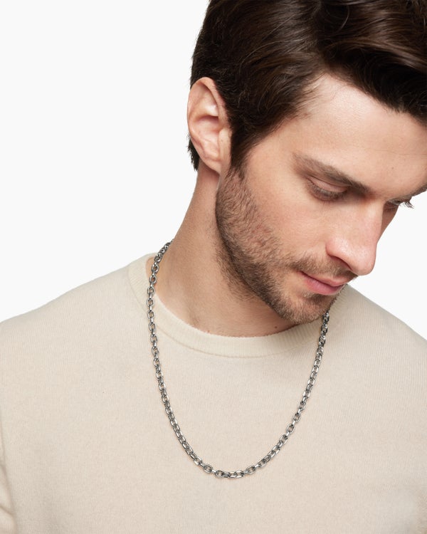 Collier chaîne à maillons Deco en argent sterling, 6,5 mm