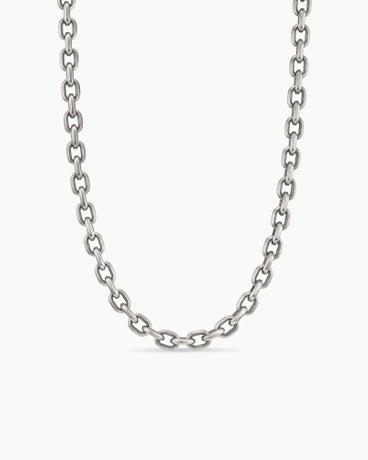 Deco Chain Link Necklace in Sterling Silver, 6.5mm