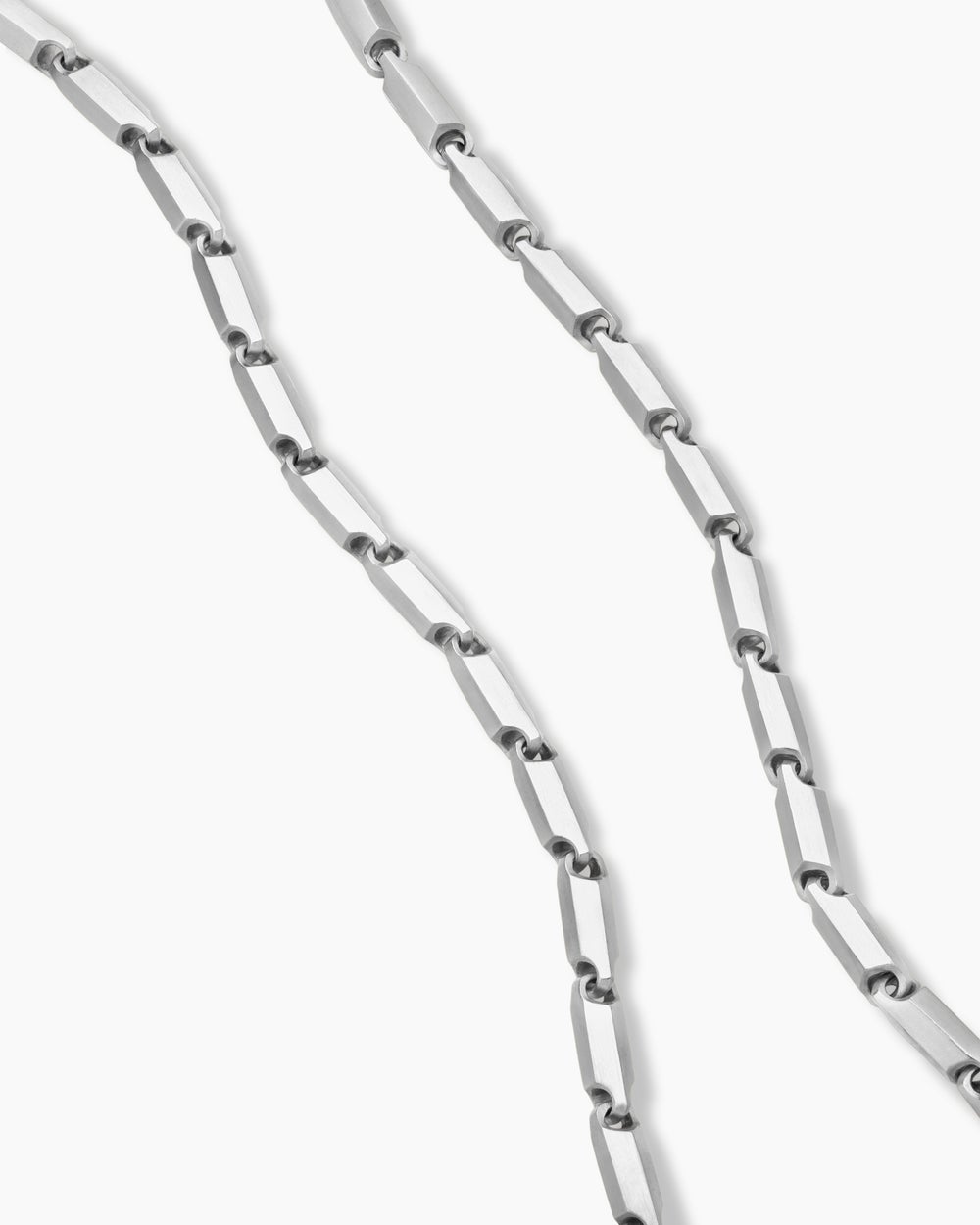 Mens Streamline Chain Necklace in Sterling Silver, 3mm