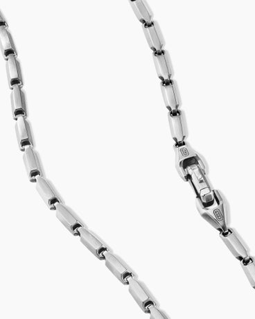 Faceted Link Necklace in Sterling Silver, 3mm