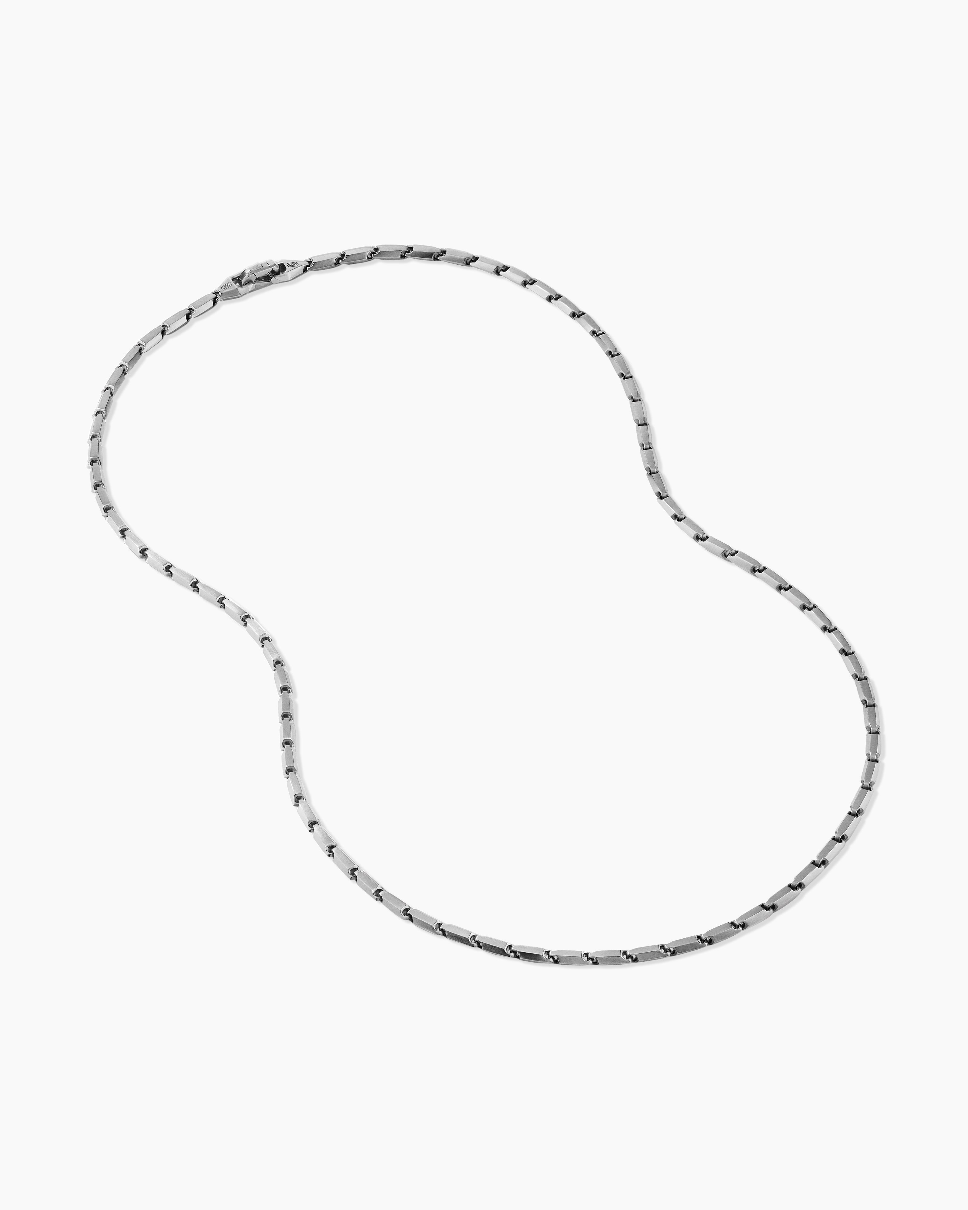 3mm Necklace Faceted | Silver, David Sterling Yurman Link in