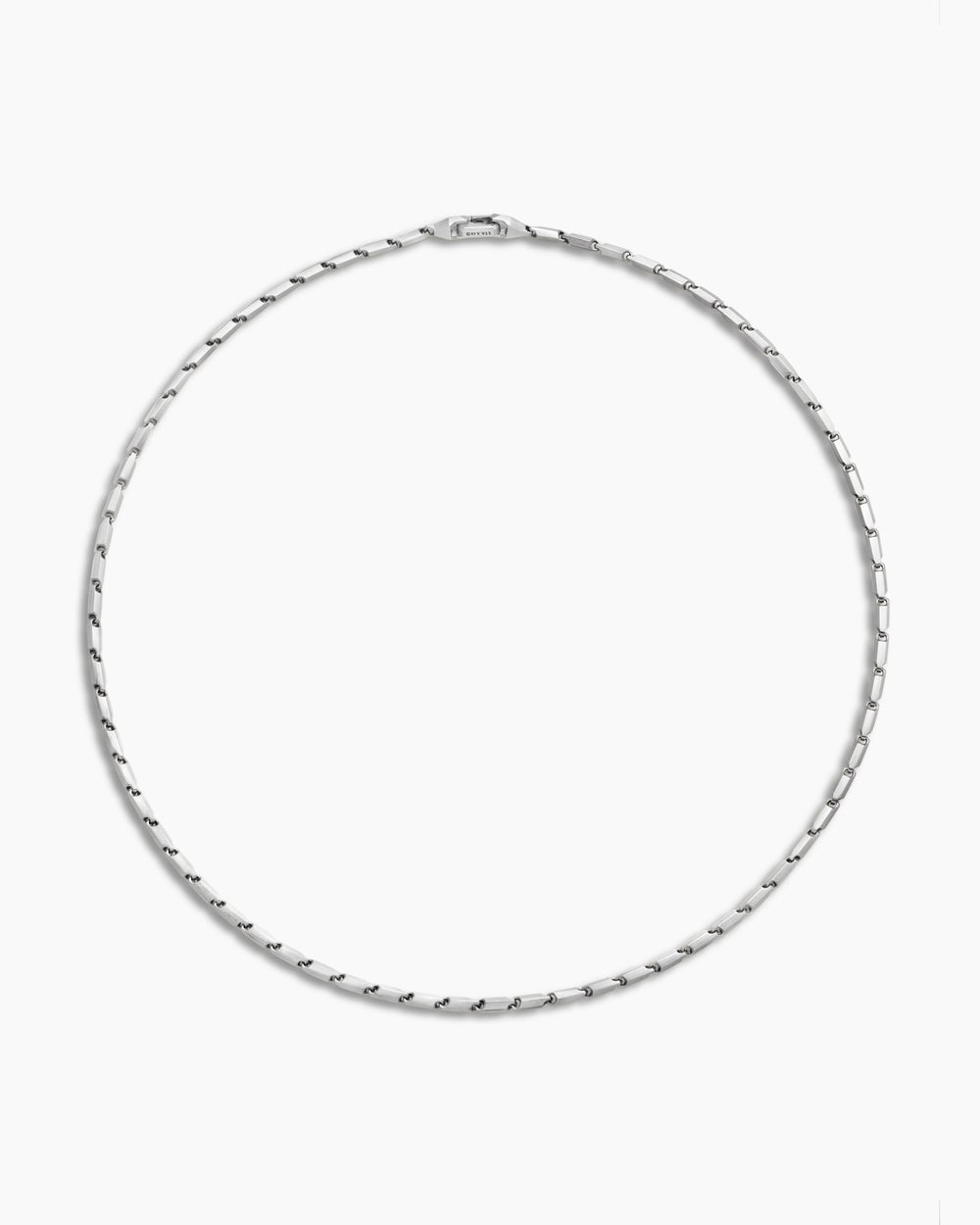 Mens Streamline Chain Necklace in Sterling Silver, 3mm