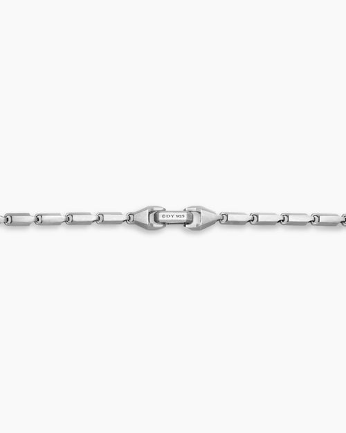 Mens Streamline Chain Necklace in Sterling Silver, 3mm