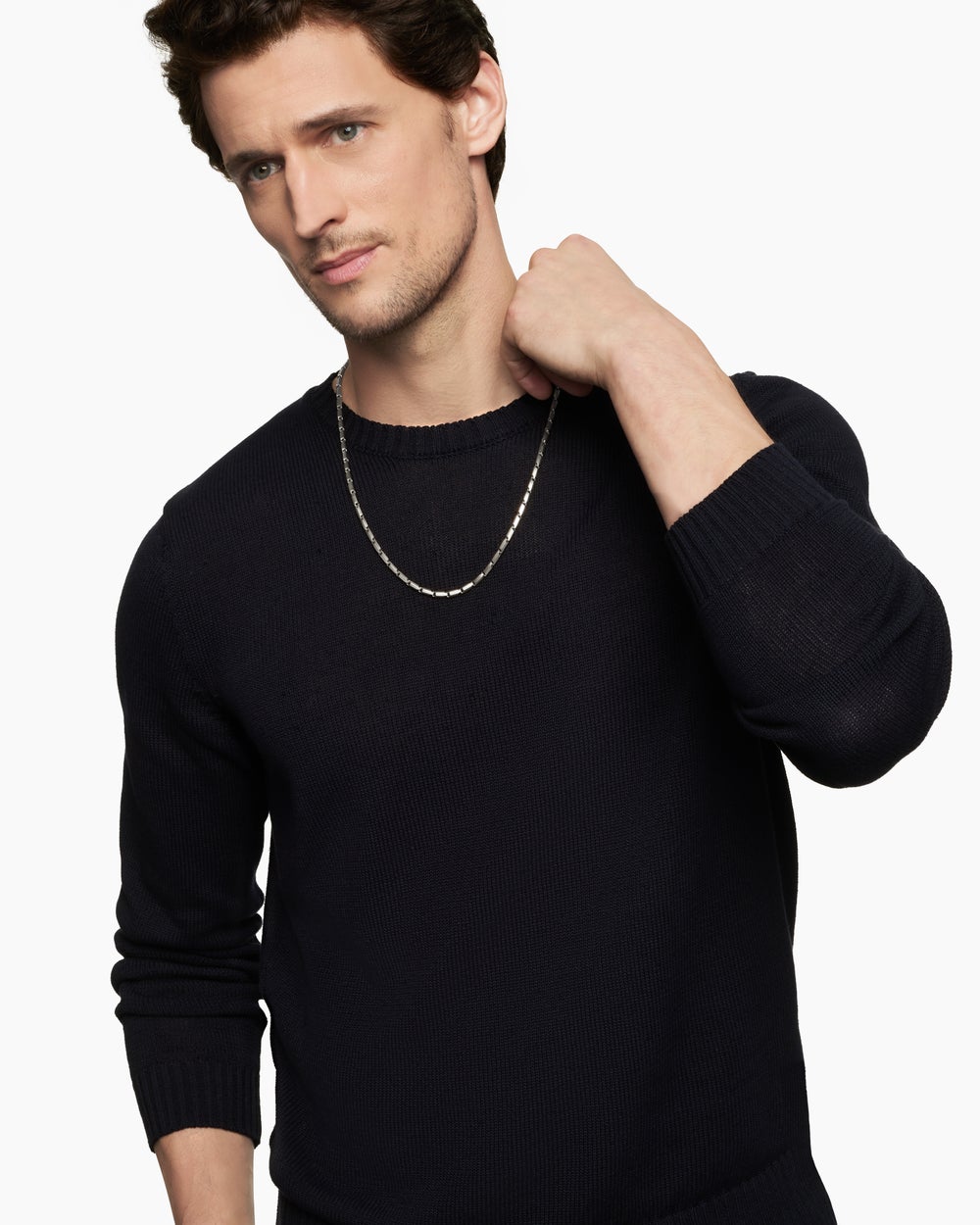 Mens Streamline Chain Necklace in Sterling Silver, 3mm
