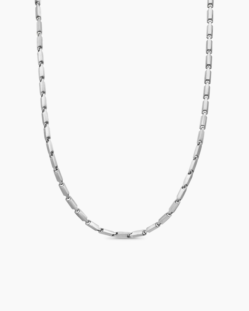 Mens Streamline Chain Necklace in Sterling Silver, 3mm