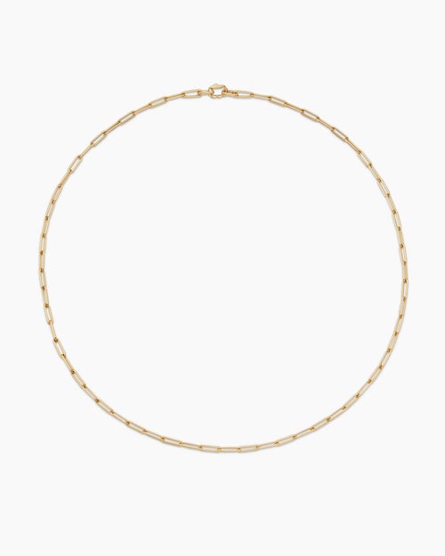 Mens Streamline Chain Necklace in 18K Yellow Gold, 3.5mm