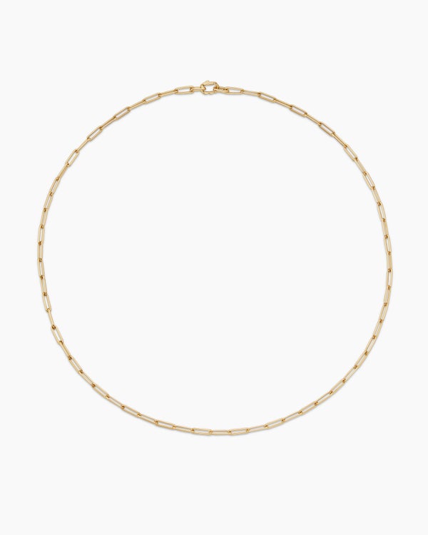 Collier à maillons de chaîne en or jaune 18 carats, 3,5 mm