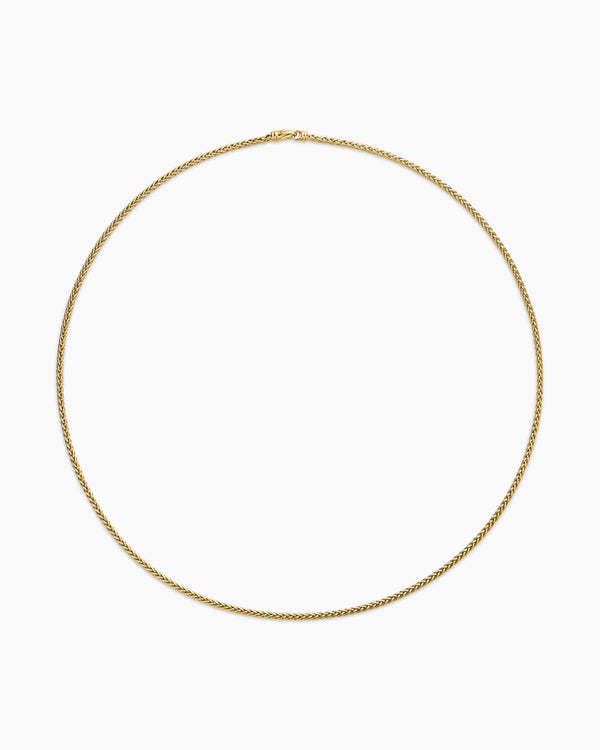 Wheat Chain Necklace in Sterling Silver, 2.5mm