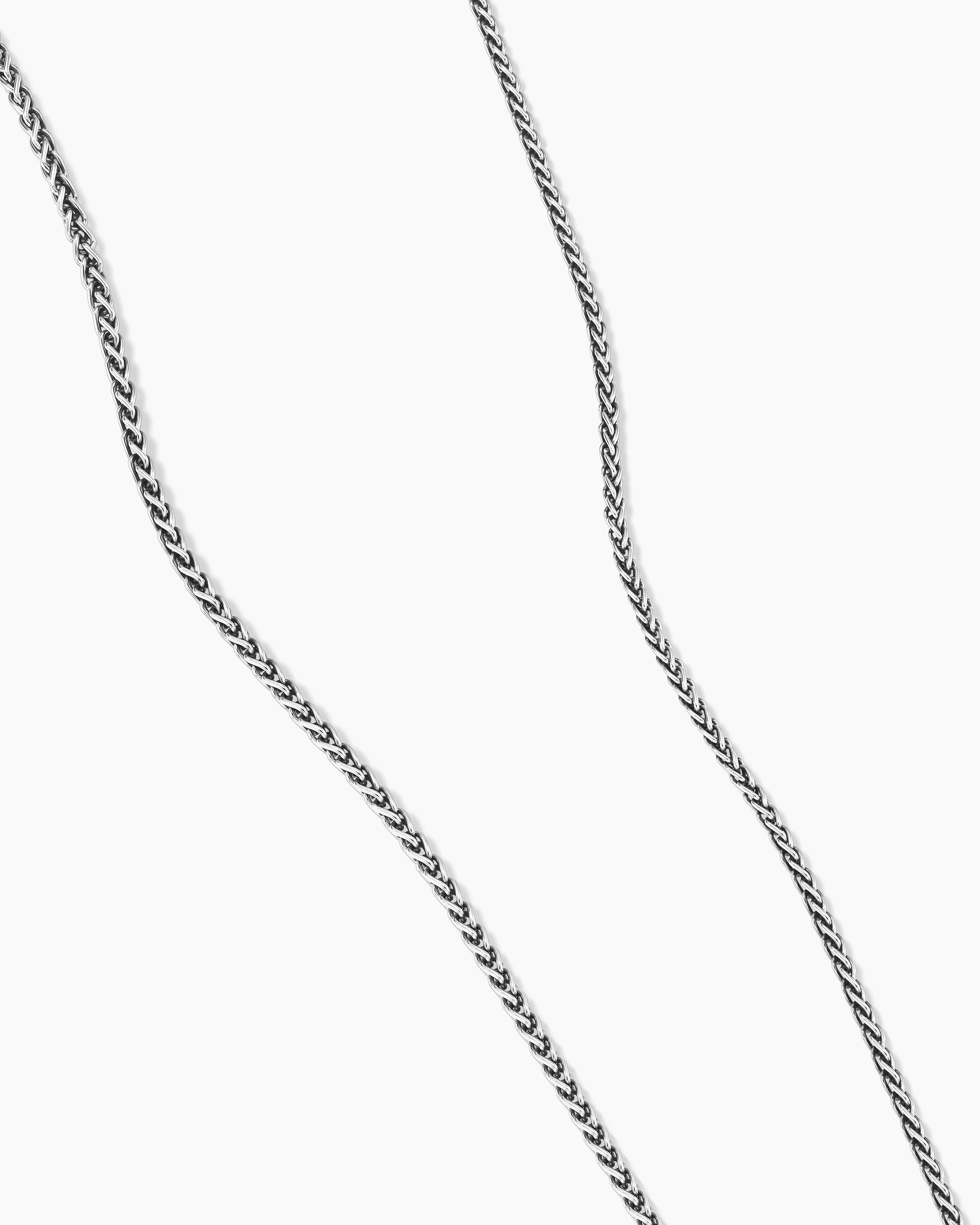 Wheat Chain Necklace in Sterling Silver, 2.5mm