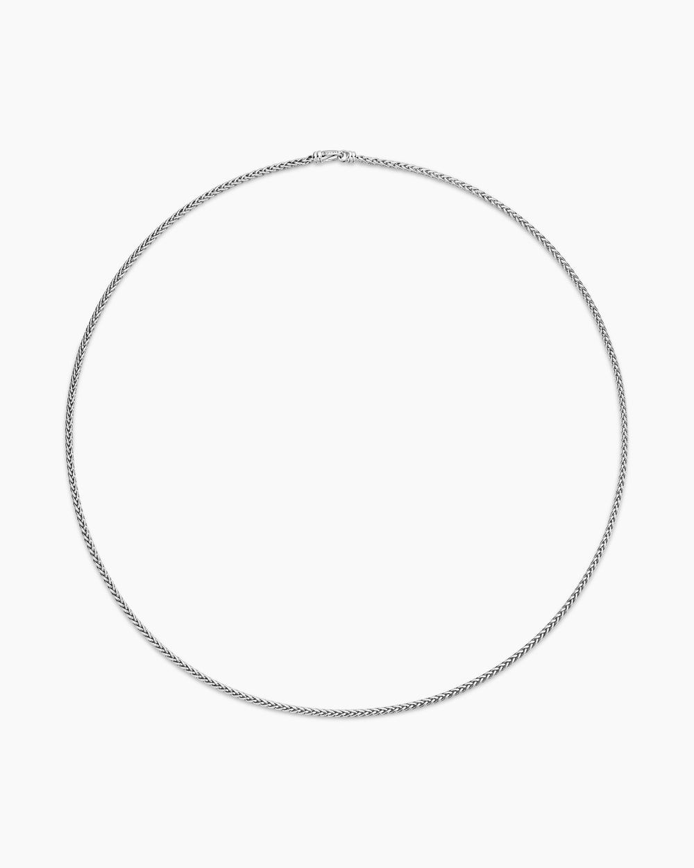Mens Wheat Chain Necklace in Sterling Silver, 2.5mm