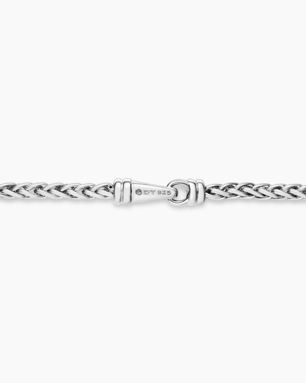 Mens Wheat Chain Necklace in Sterling Silver, 2.5mm
