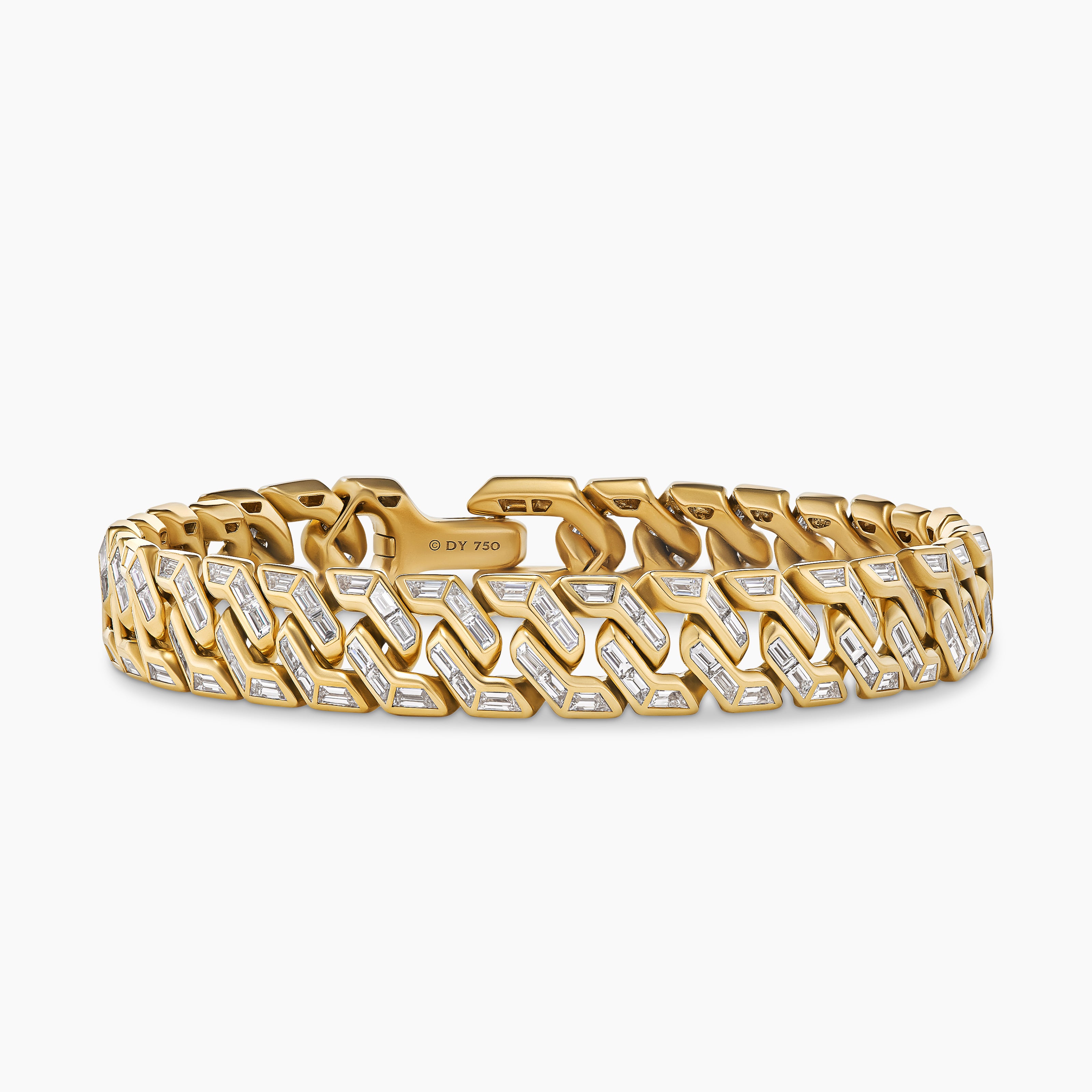 Angular Curb Chain Bracelet in Yellow Gold