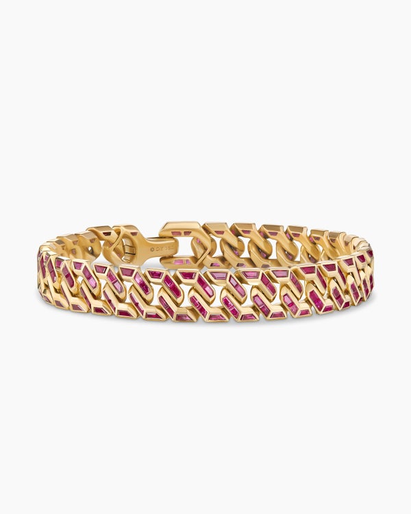 Angular Curb Chain Bracelet in Yellow Gold