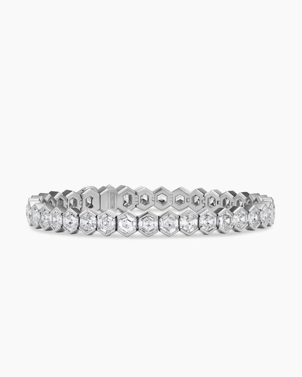 Bracelet de tennis Hex en platine avec diamants