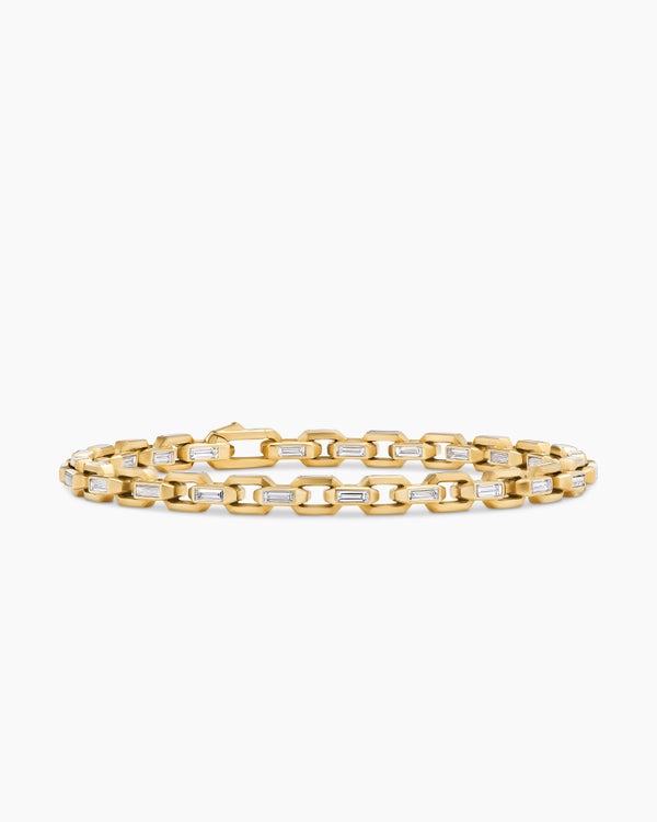 Deco Chain Bracelet in Yellow Gold with Diamonds