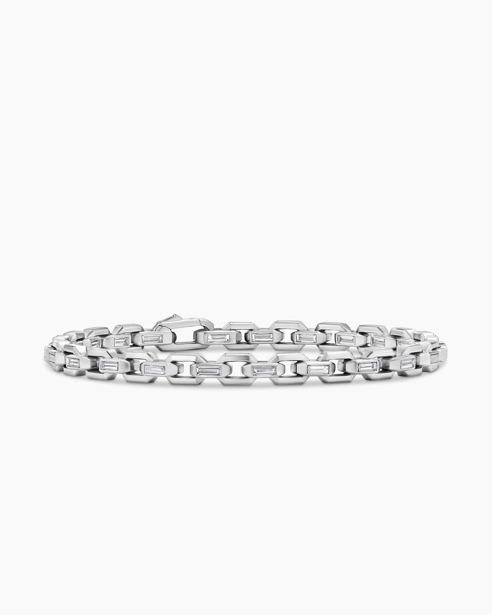 Mens Deco Chain Bracelet in Platinum with Diamonds