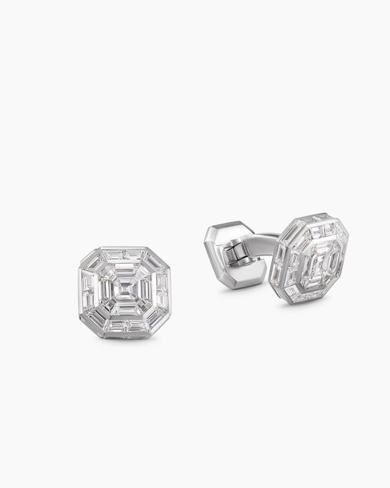 Deco Cufflinks in Platinum