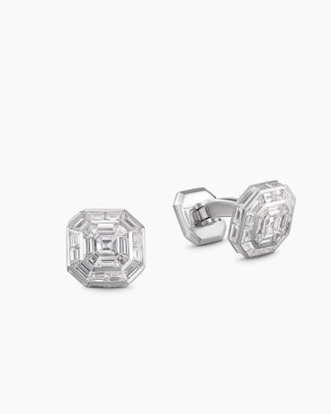Deco Cufflinks in Platinum with Baguette Diamonds