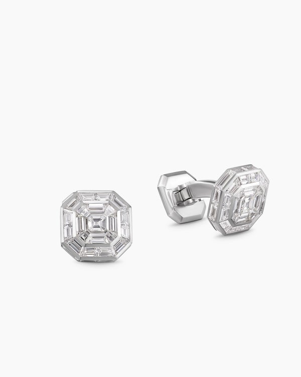 Deco Cufflinks in Platinum with Diamonds