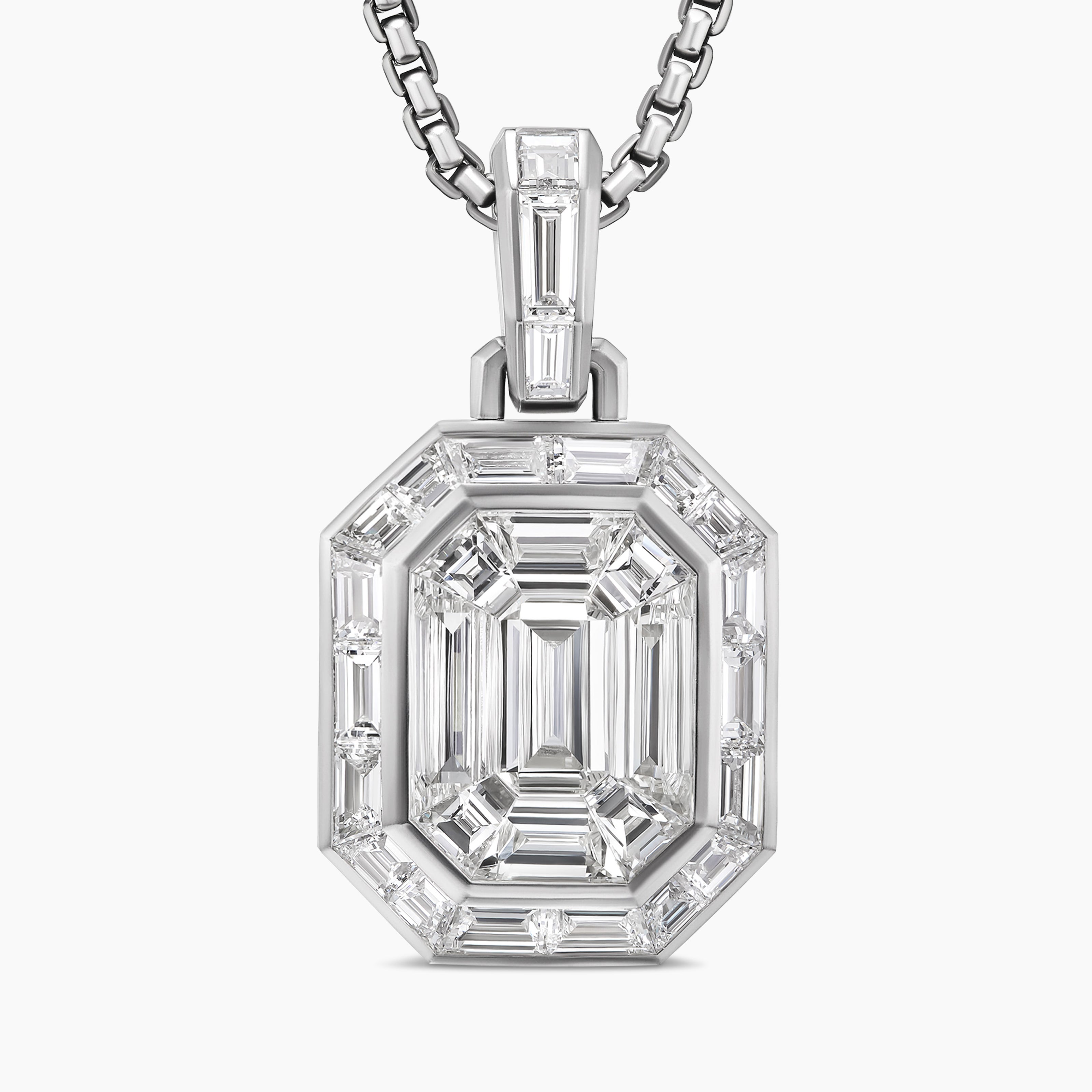 Mens Deco Amulet in Platinum with Diamonds
